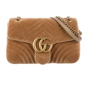 Gucci Velvet Medium Marmont Matelasse Shoulder Bag